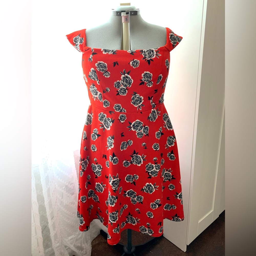Torrid Red Floral Dress